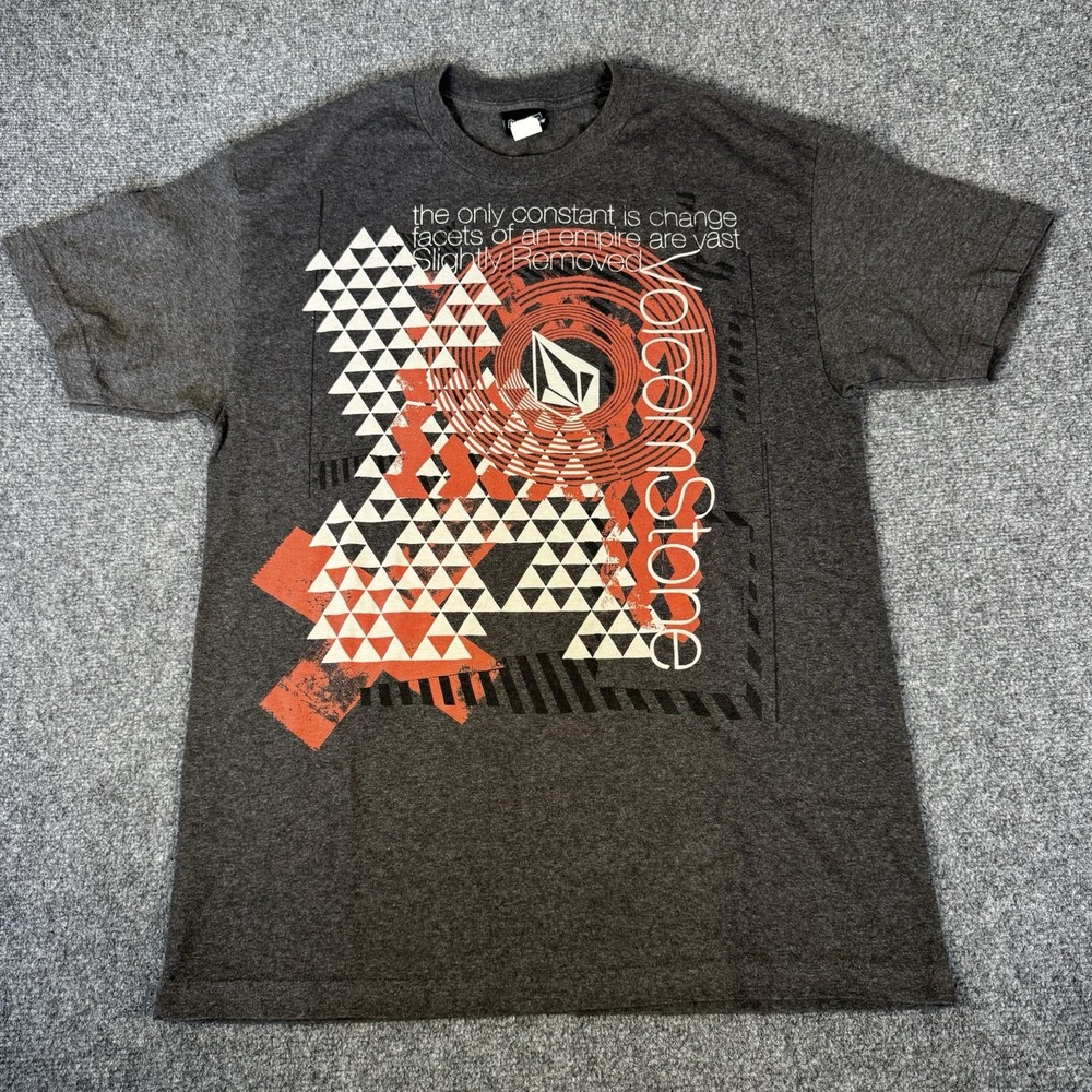 VTG Volcom Shirt L Y2K The Only Constant Is Chnage Graphic Skate Tee Gray